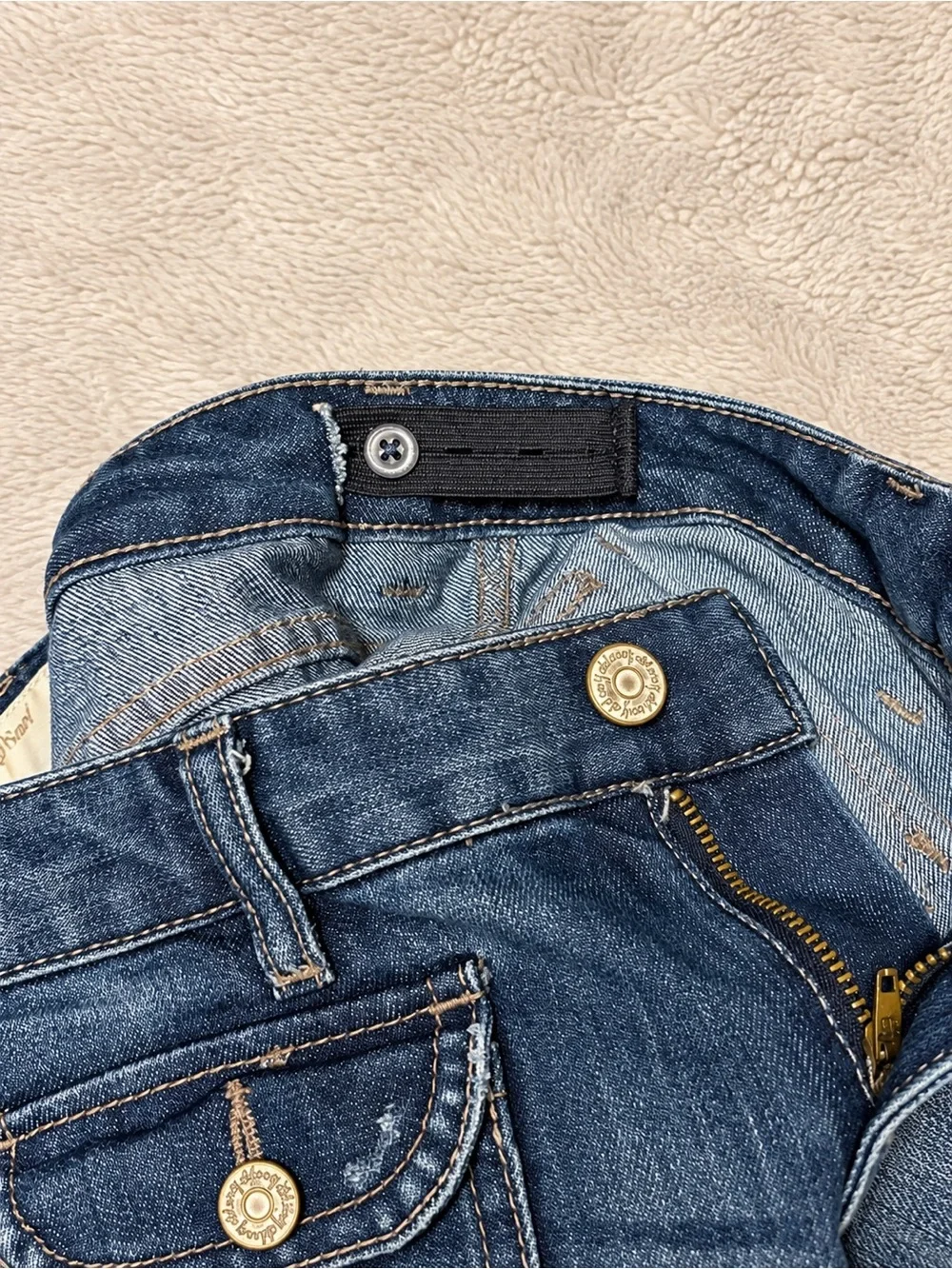 Old Navy Girls 14 Embroidered Denim Capri Jeans Adjustable Waist Y2K